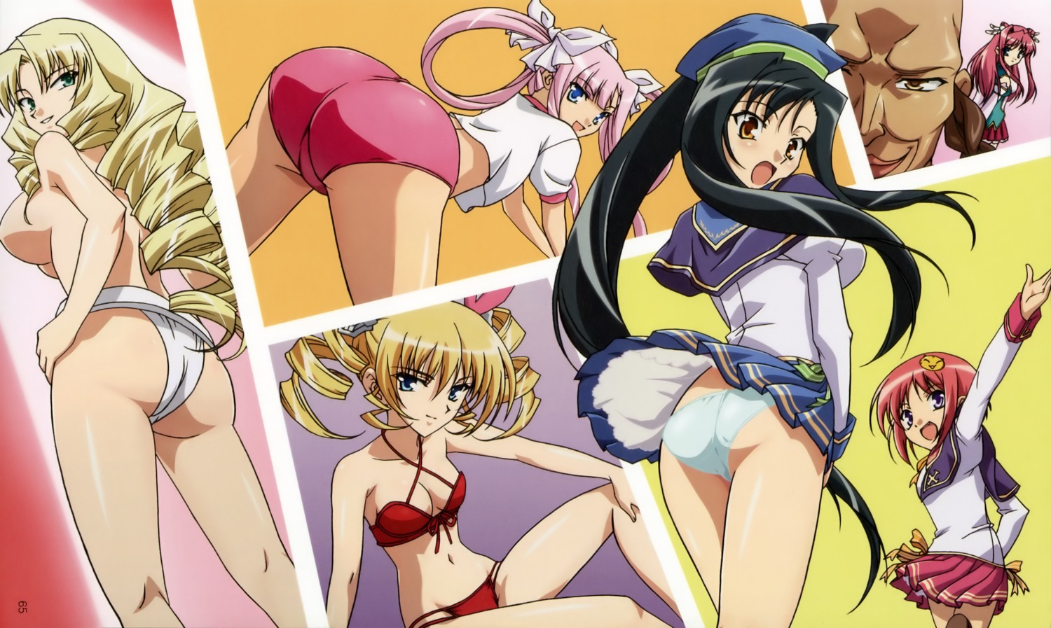 ass bikini buruma chouhi chousen enshou fundoshi gym_uniform kanu koihime_musou pantsu ryuubi seifuku sonshoukou sousou swimsuits topless