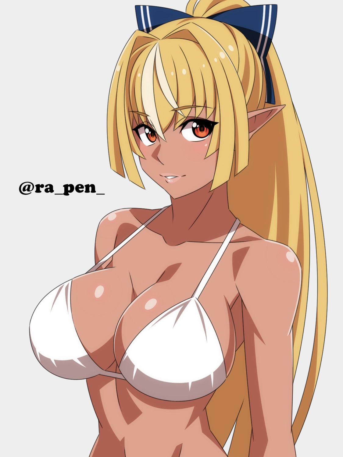 bikini_top elf hololive pointy_ears ra_pen_ shiranui_flare swimsuits