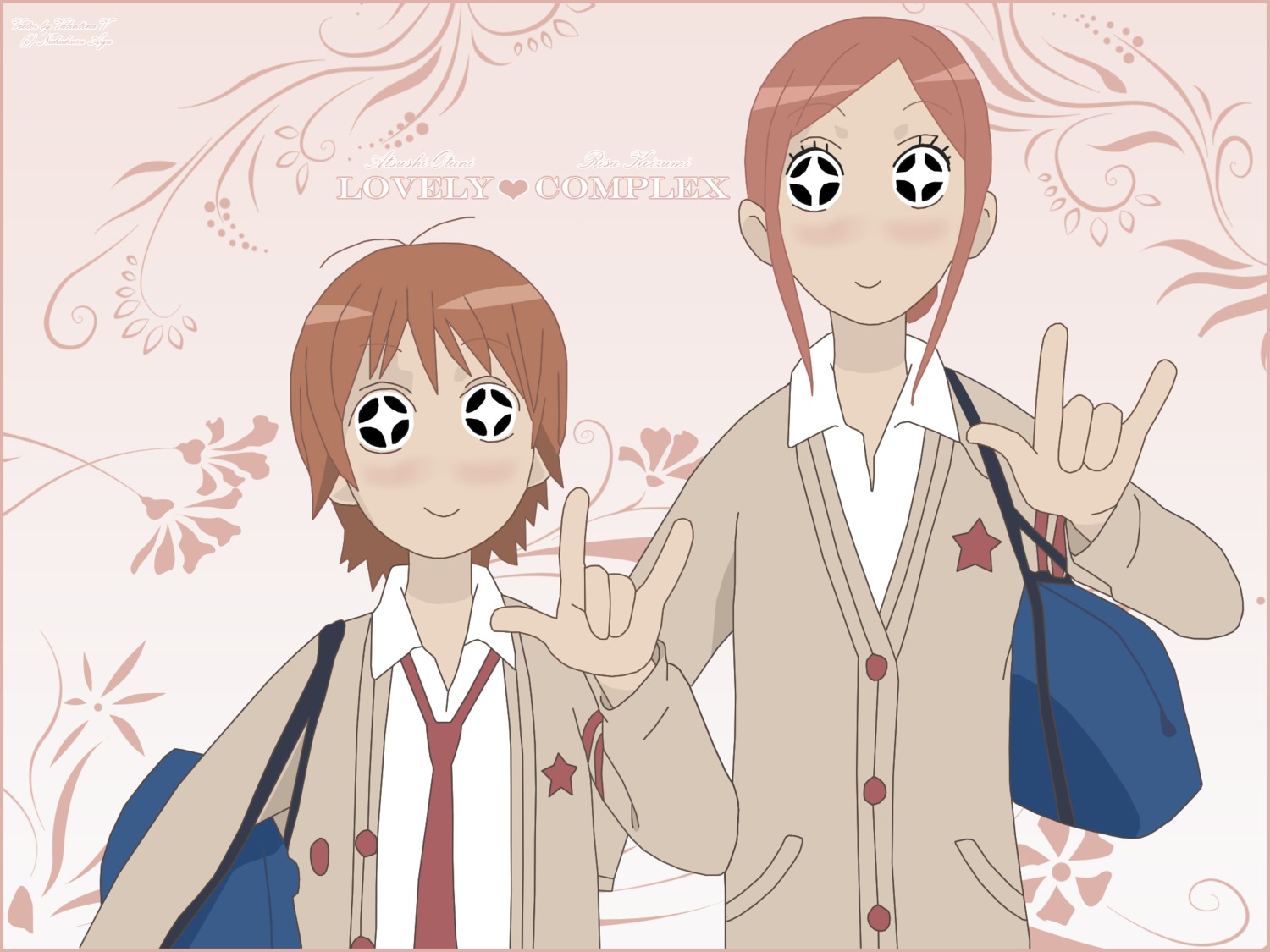 koizumi_risa lovely_complex ootani_atsushi seifuku vector_trace watermark