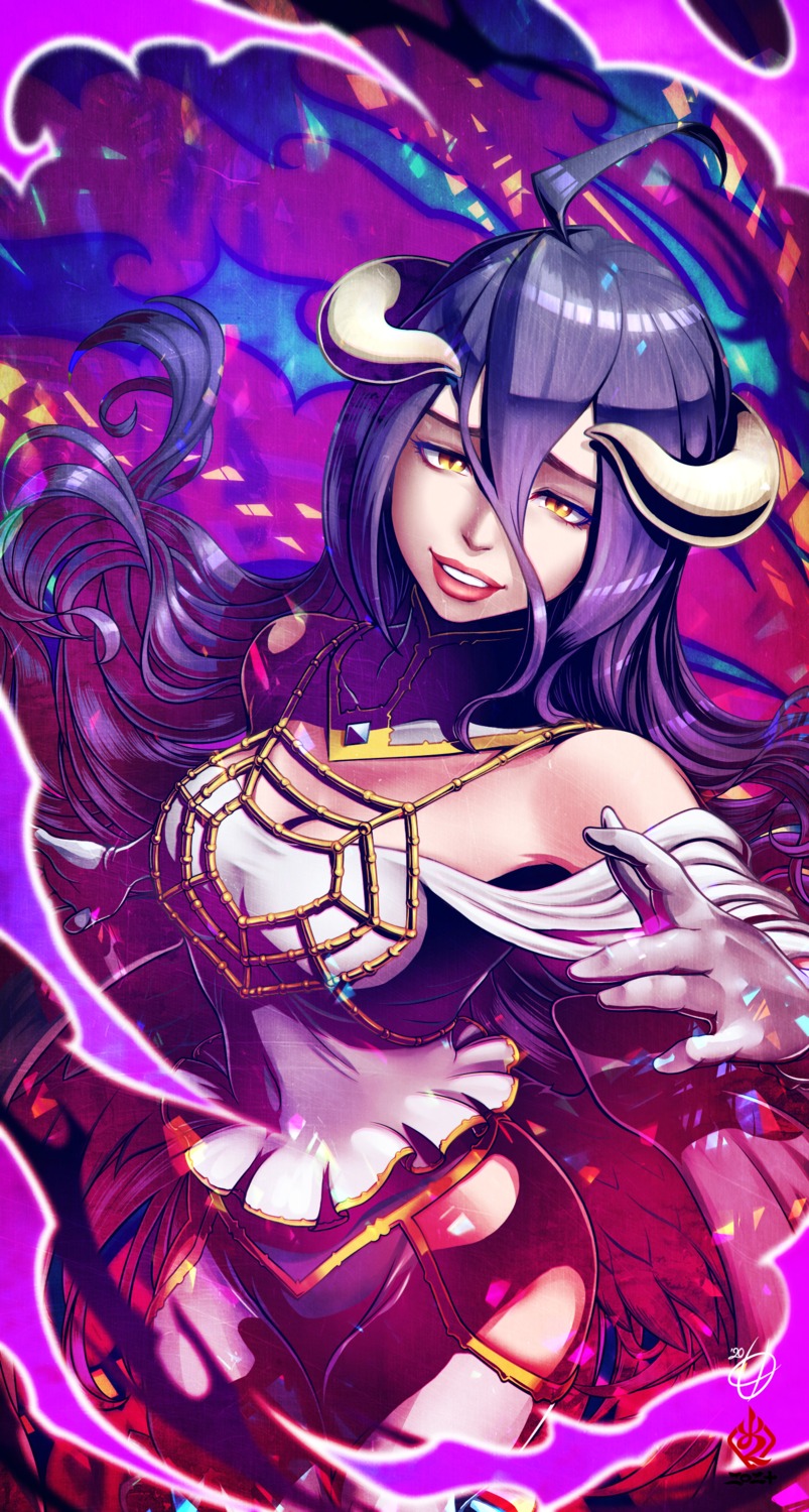 albedo_(overlord) amaguchi_chiyoko devil dress horns nopan overlord wings