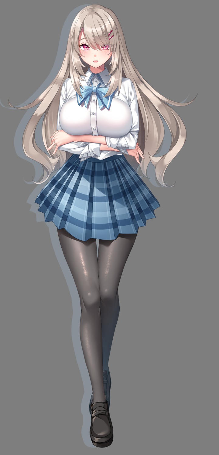 anesaki_amane azarashi_soft breast_hold kakao pantyhose seifuku toshiue_kanojo transparent_png