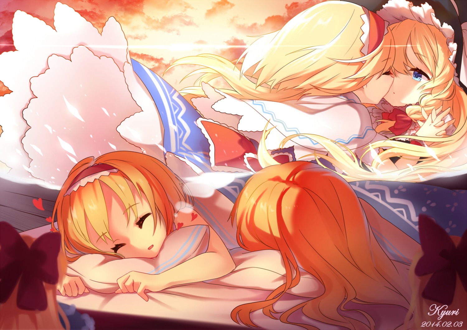 alice_margatroid kirisame_marisa kyuri_tizu shanghai_doll touhou yuri