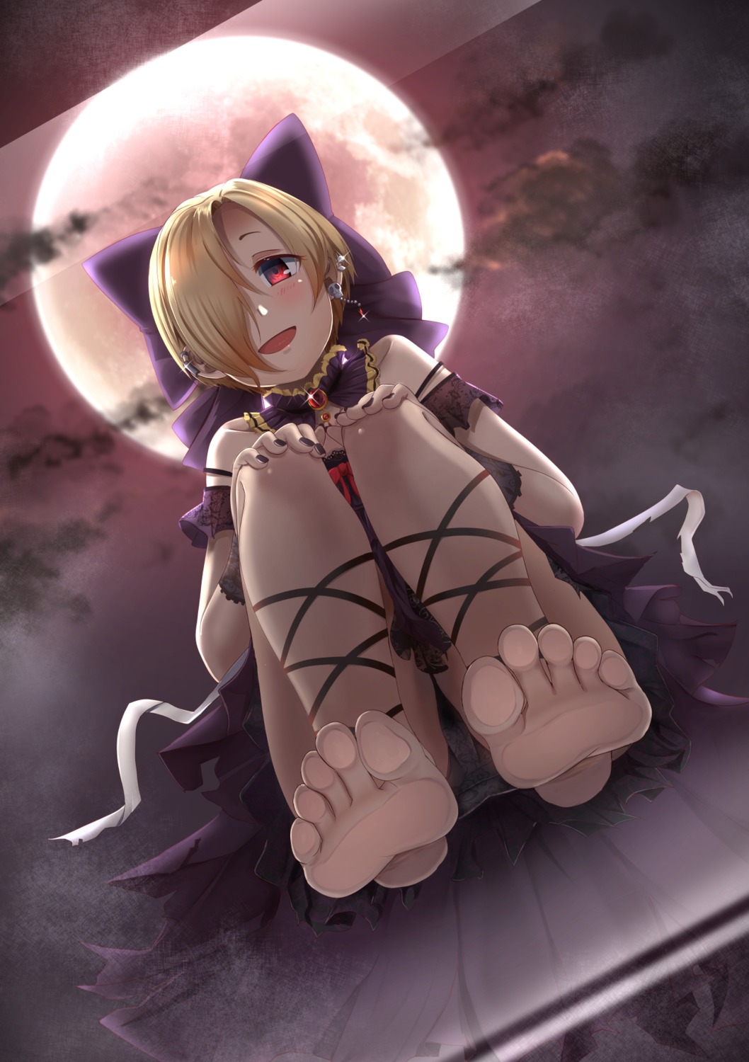 casino_(casinoep) dicebomb dress feet pantsu shirasaka_koume the_idolm@ster the_idolm@ster_cinderella_girls torn_clothes