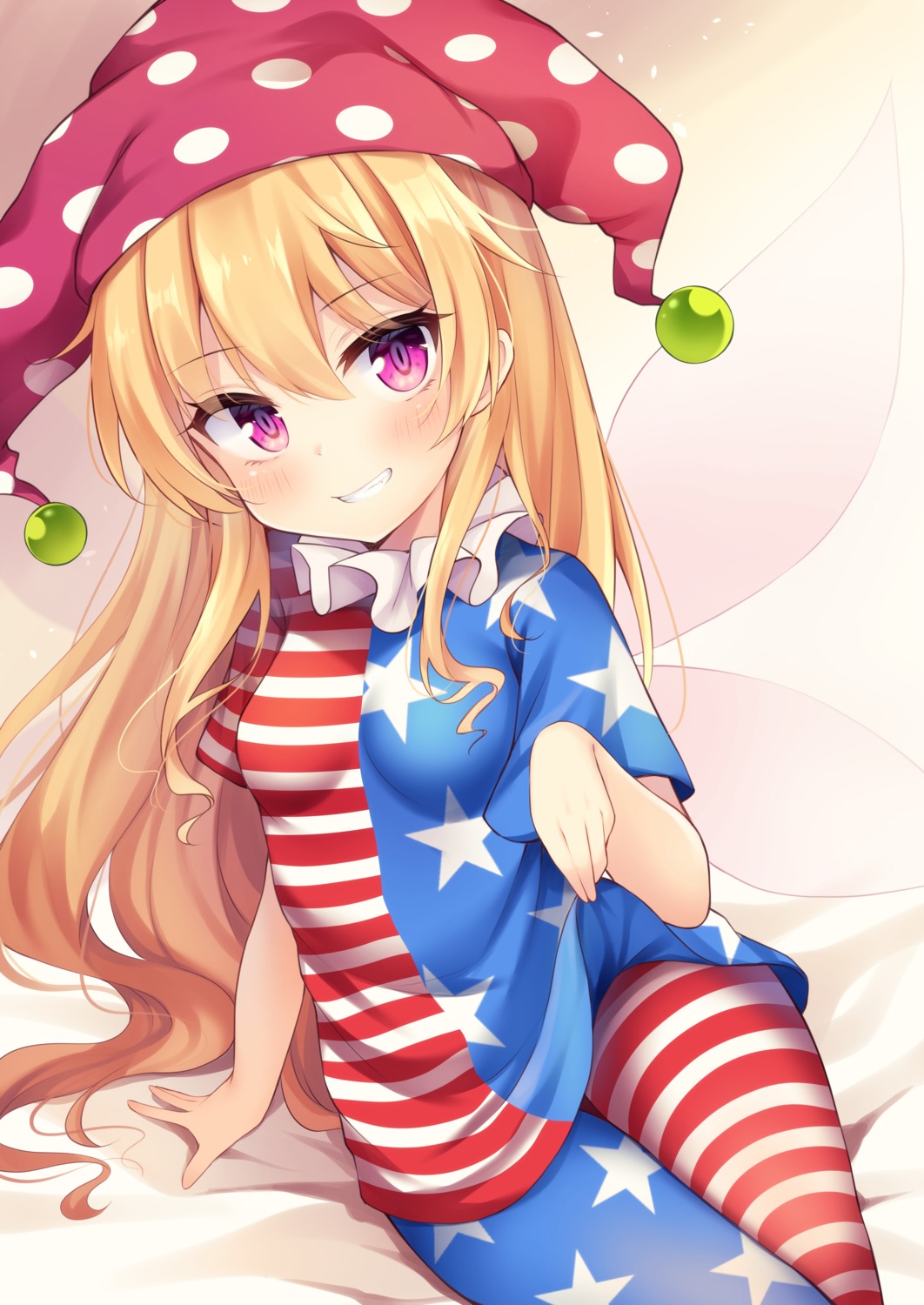 clownpiece miy@ pantyhose shirt_lift touhou wings