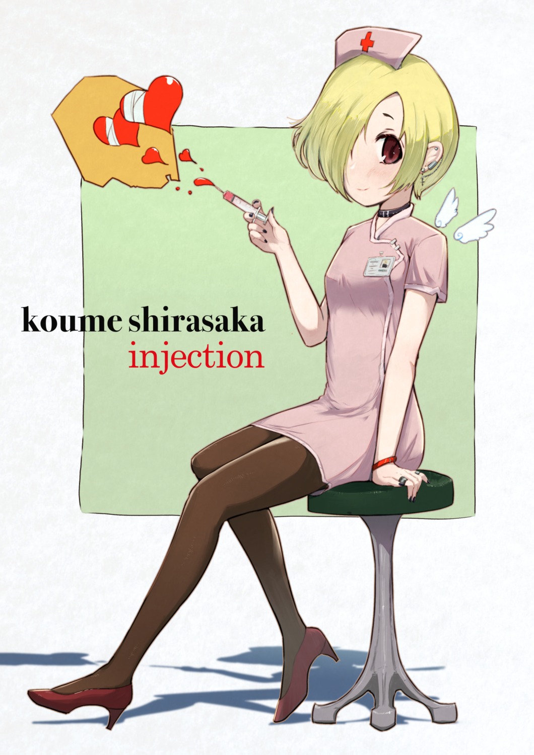 heels nurse pantyhose shirasaka_koume the_idolm@ster the_idolm@ster_cinderella_girls uneg wings