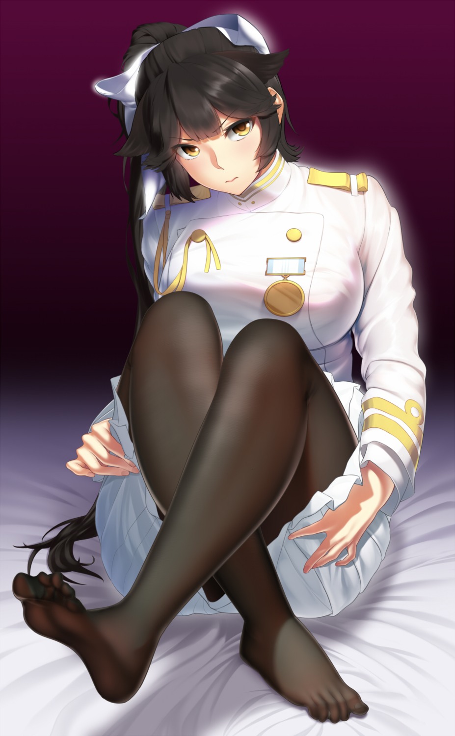 azur_lane baiyin feet pantyhose takao_(azur_lane) uniform