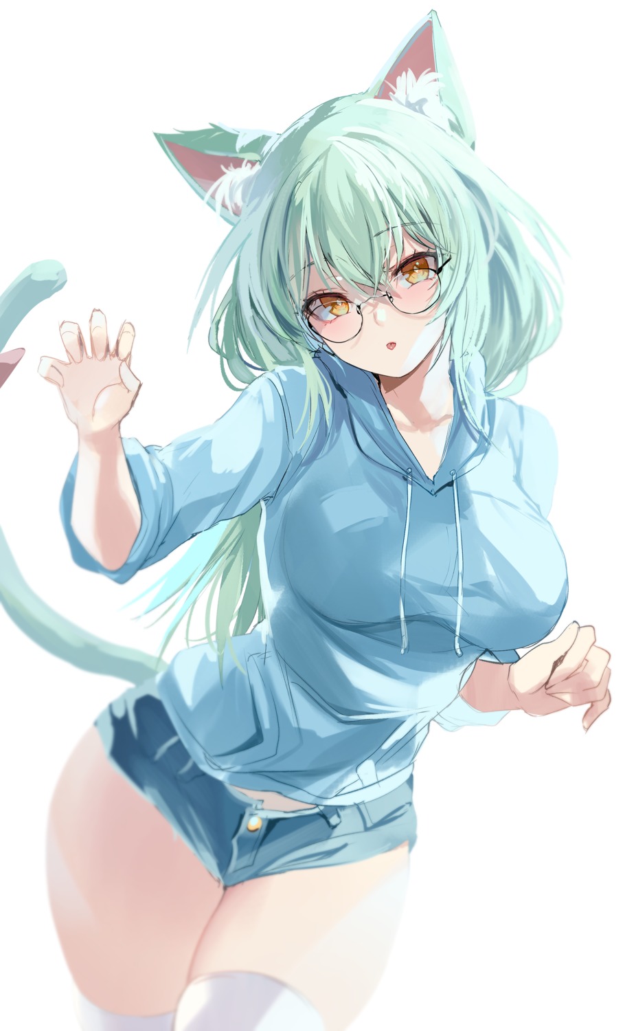 animal_ears megane nekomimi thighhighs zerocat