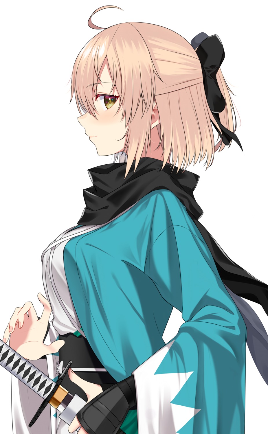 fate/grand_order japanese_clothes jun_(aousa0328) okita_souji_(fate) sword