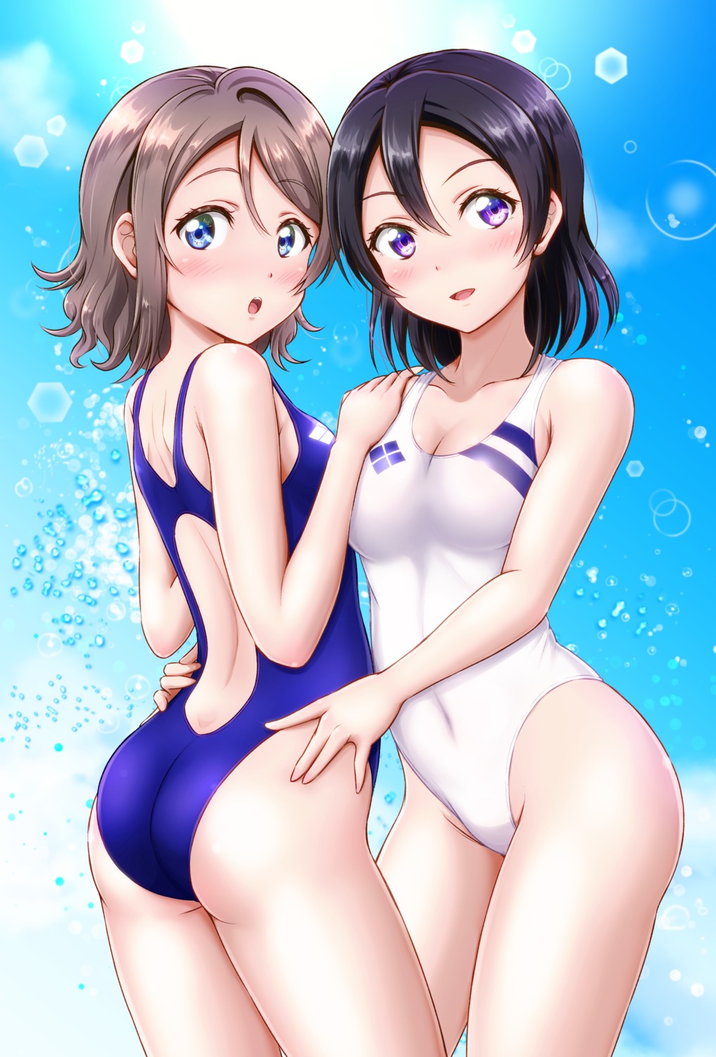 ass breast_hold ckst cleavage love_live!_sunshine!! swimsuits watanabe_tsuki watanabe_you