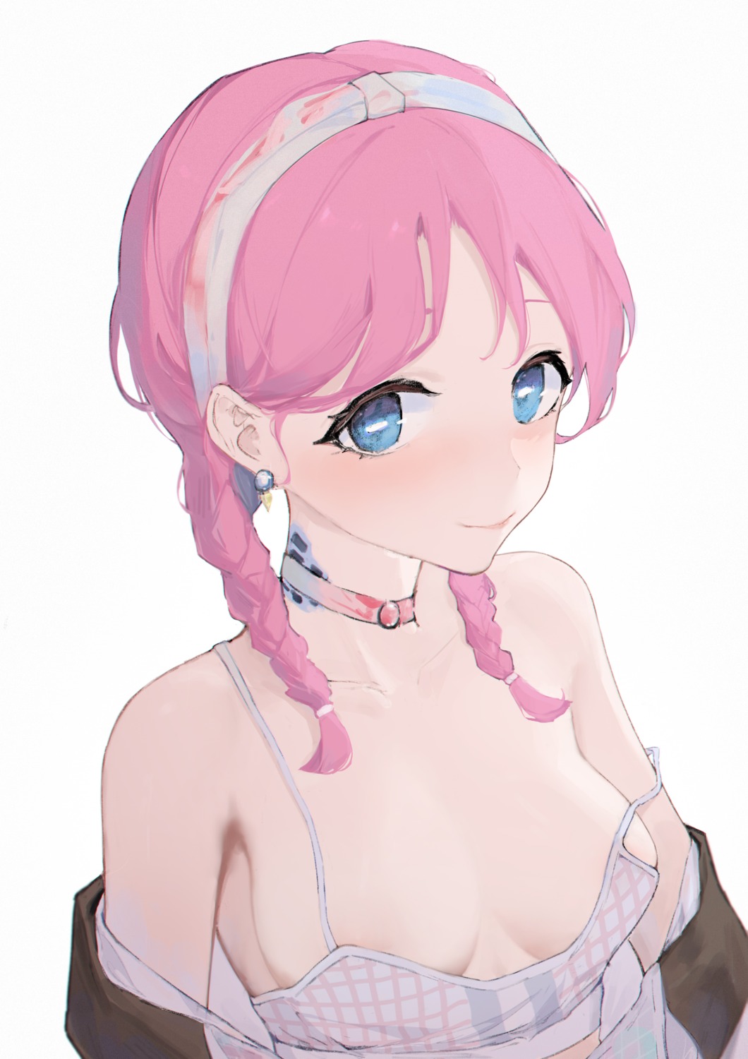 areola arknights blue_poison_(arknights) bra open_shirt ruyouguizhu