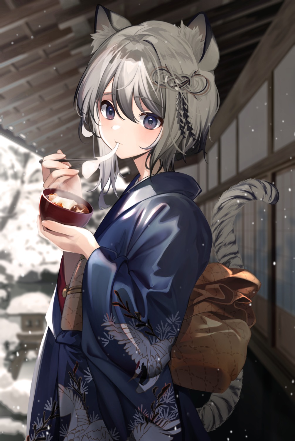 amanai_daisy animal_ears kimono tail