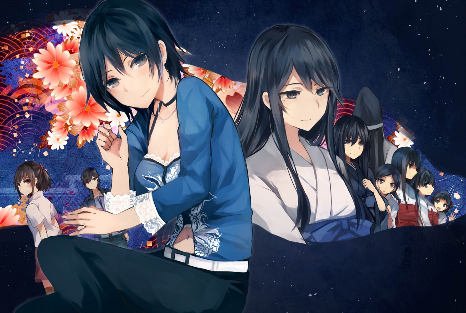 cleavage japanese_clothes kurosawa_rei open_shirt tare zero