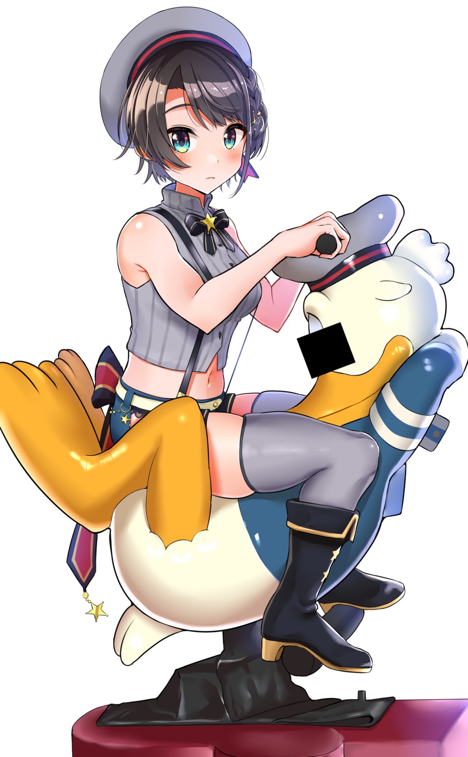 crossover disney donald_duck heels hololive kilesha oozora_subaru thighhighs