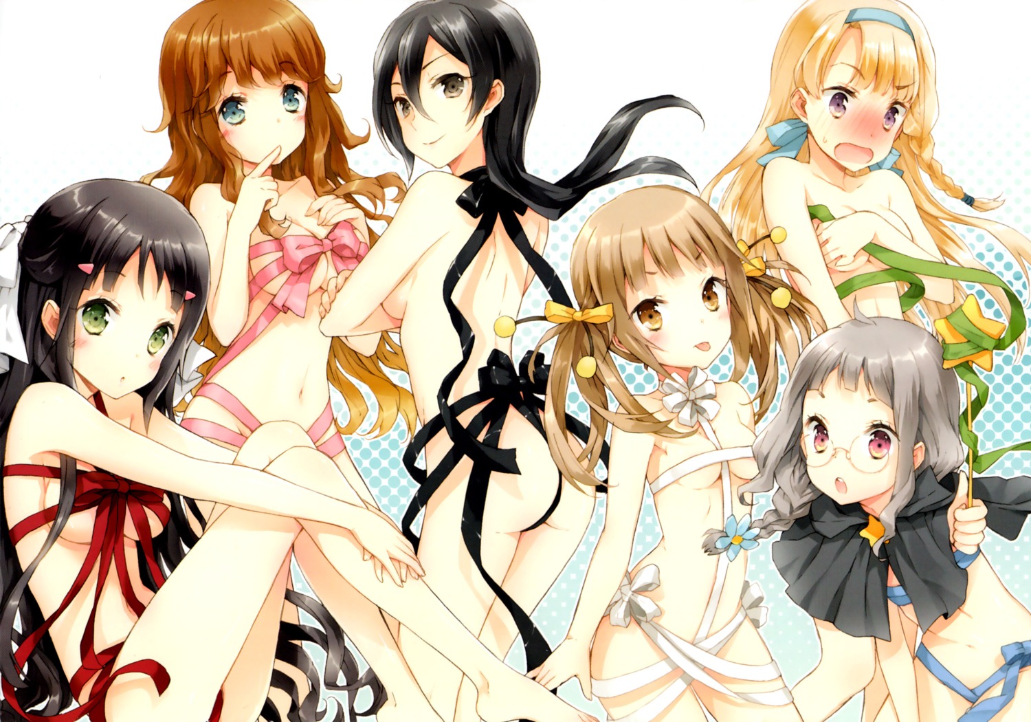 breast_hold cleavage cuteg kannagi_miyabi kono_naka_ni_hitori_imouto_ga_iru! kunitachi_rinka megane mizutani_ikusu naked_ribbon sagara_mei screening tendou_mana tsuruma_konoe