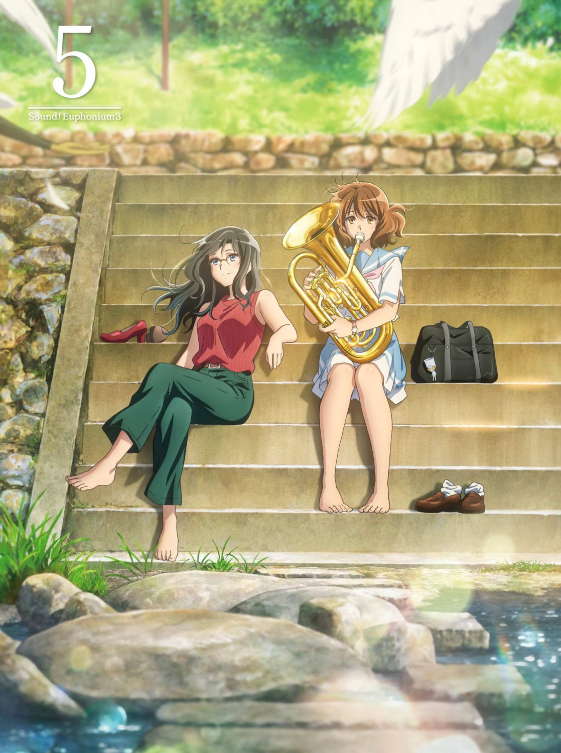 disc_cover feet heels hibike!_euphonium megane oumae_kumiko seifuku tagme tanaka_asuka