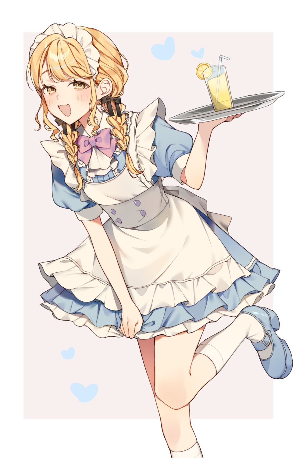 fujita_kotone gakuen_idolm@ster maid the_idolm@ster usamimikurage waitress