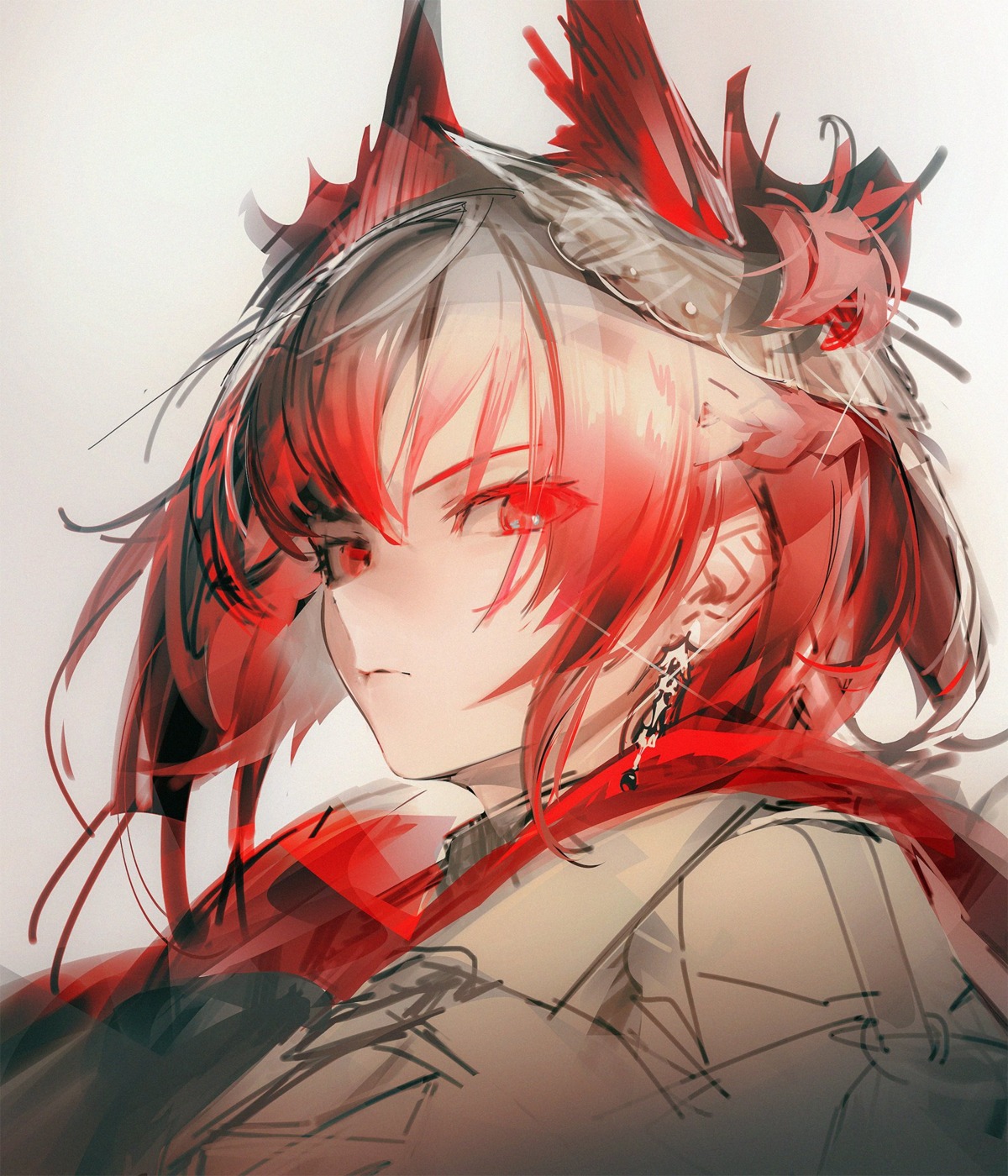 arknights fiammetta_(arknights) horns sketch yyb