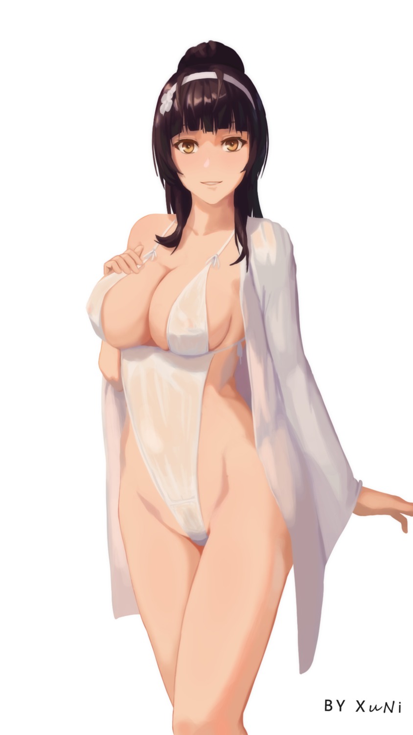 erect_nipples girls_frontline qbz-95_(girls_frontline) see_through swimsuits xu_ni