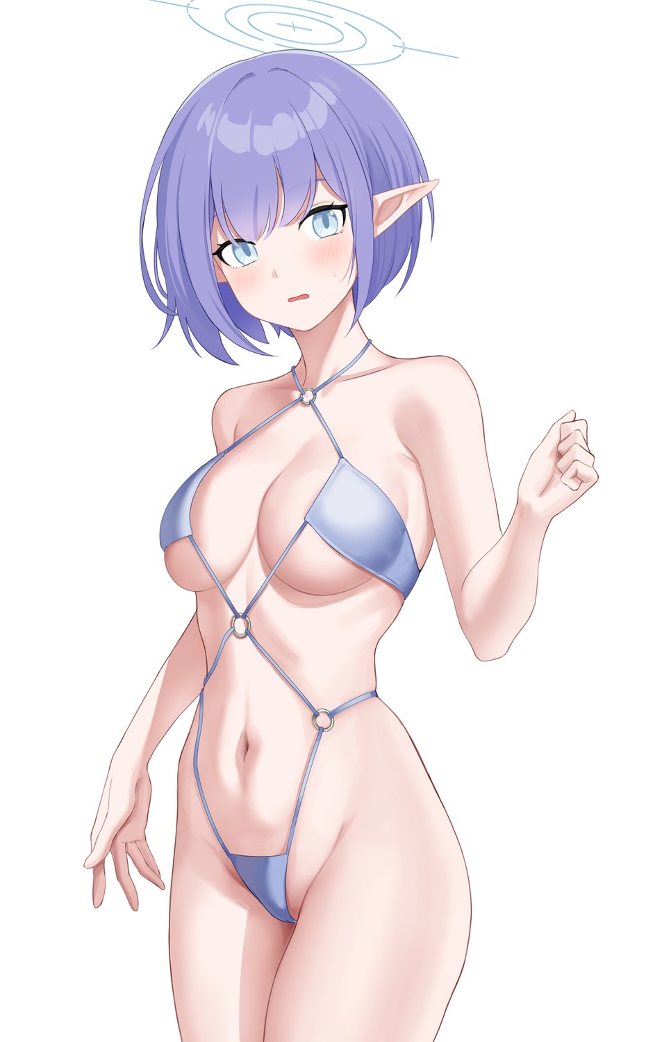 ailae blue_archive halo oki_aoi pointy_ears swimsuits