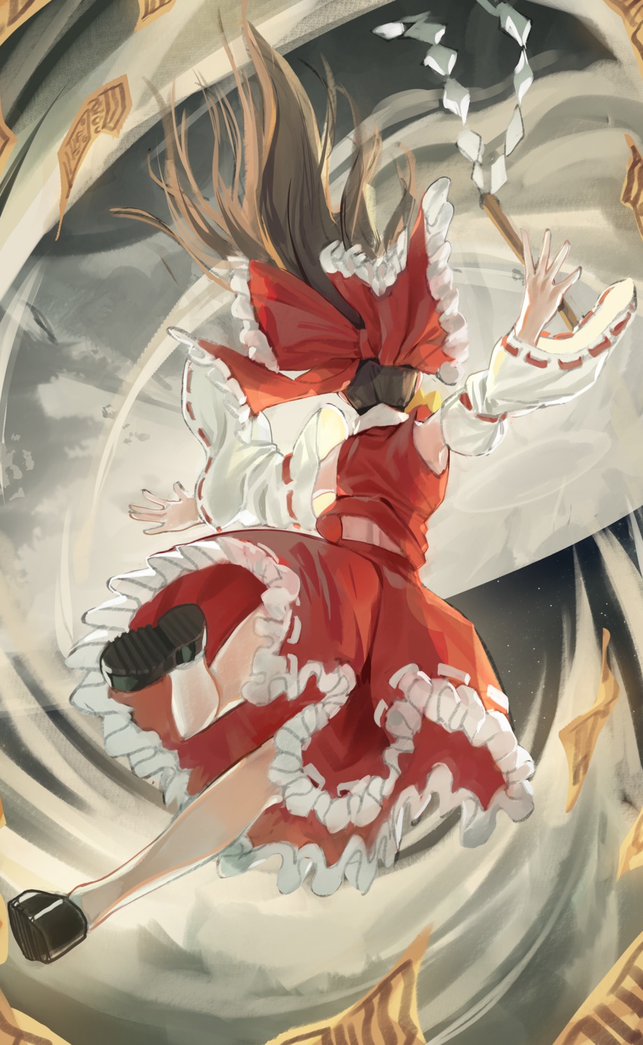 goback hakurei_reimu skirt_lift touhou