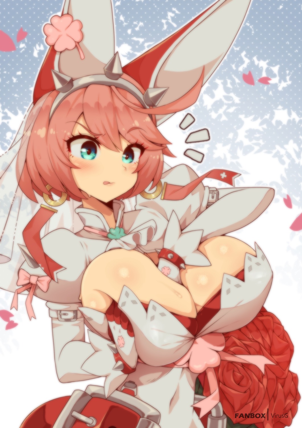 animal_ears breast_hold dress elphelt_valentine guilty_gear guilty_gear_xrd virus-g