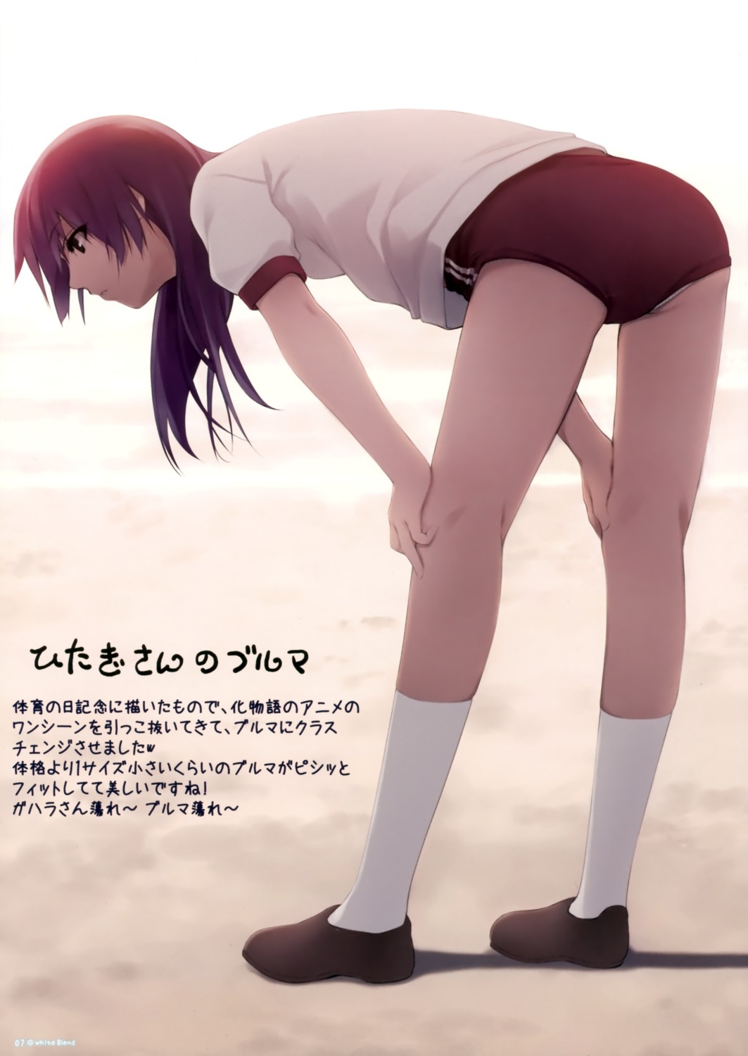 bakemonogatari buruma coffee-kizoku gym_uniform monogatari_(series) royal_mountain senjougahara_hitagi