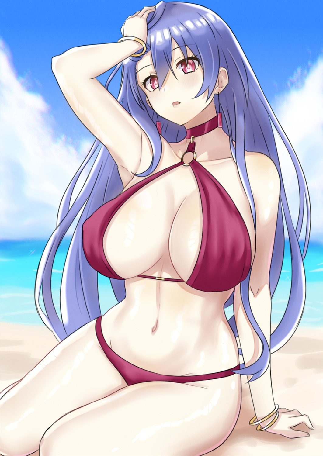 bikini choujigen_game_neptune cleavage erect_nipples gfhhfgz iris_heart swimsuits