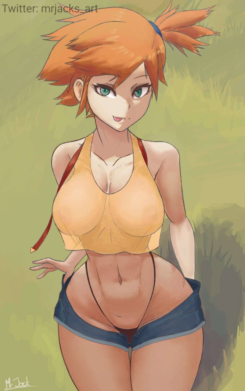 kasumi_(pokemon) mrjack nipples no_bra pokemon pokemon_frlg pokemon_rgby see_through