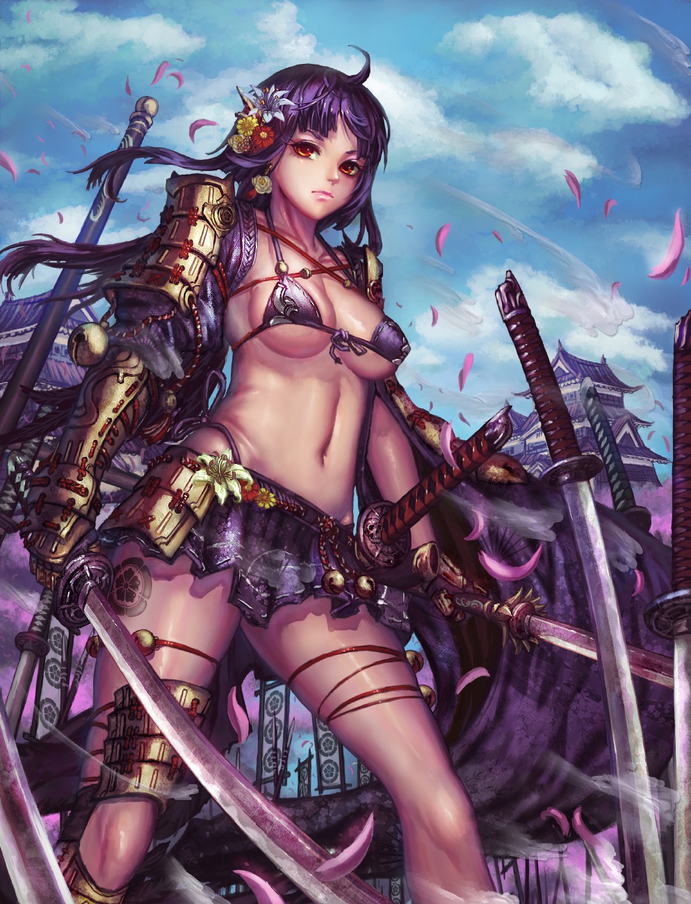 bikini_armor edenfox sengoku_taisen sword