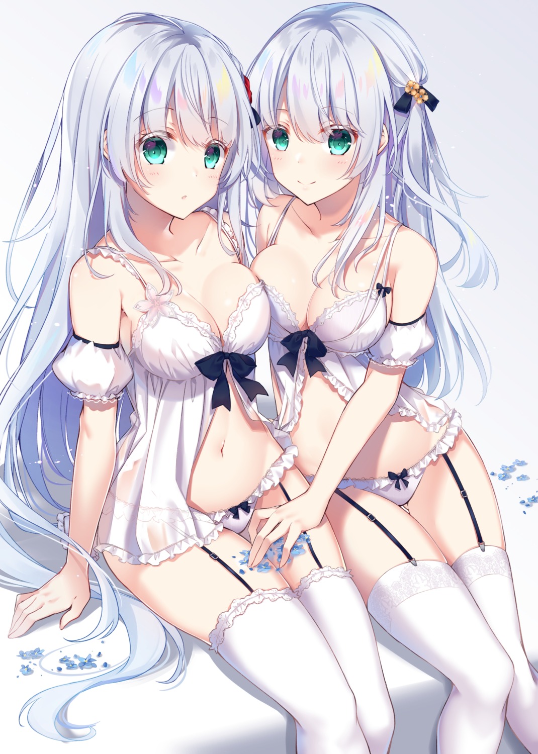 kisaragi_yuri lingerie pantsu see_through stockings thighhighs yuri