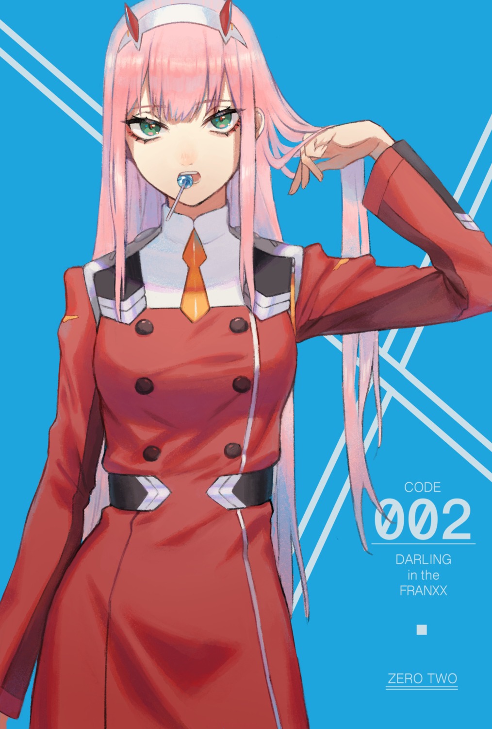 darling_in_the_franxx horns u_suke uniform zero_two_(darling_in_the_franxx)