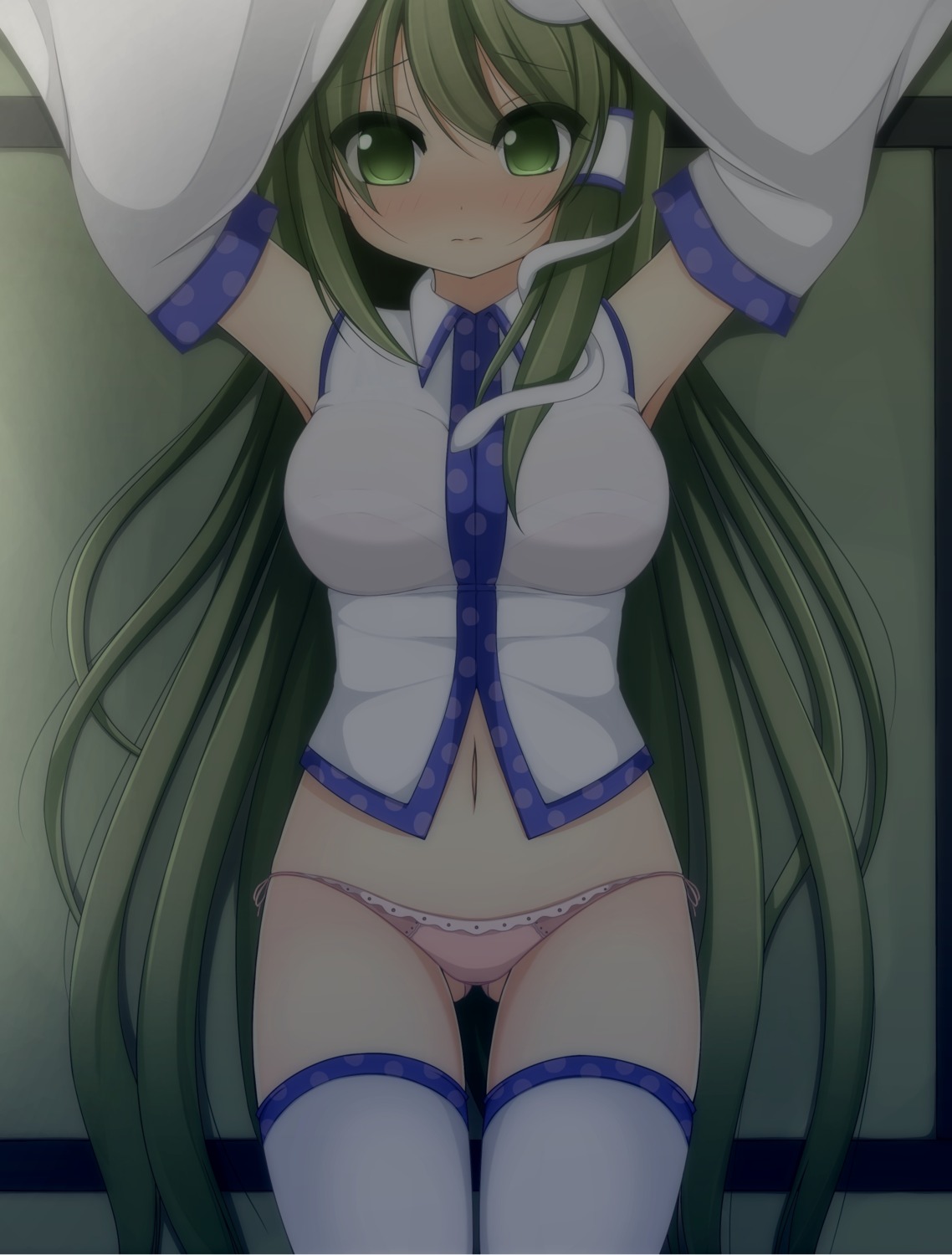 chumugi kochiya_sanae pantsu thighhighs touhou