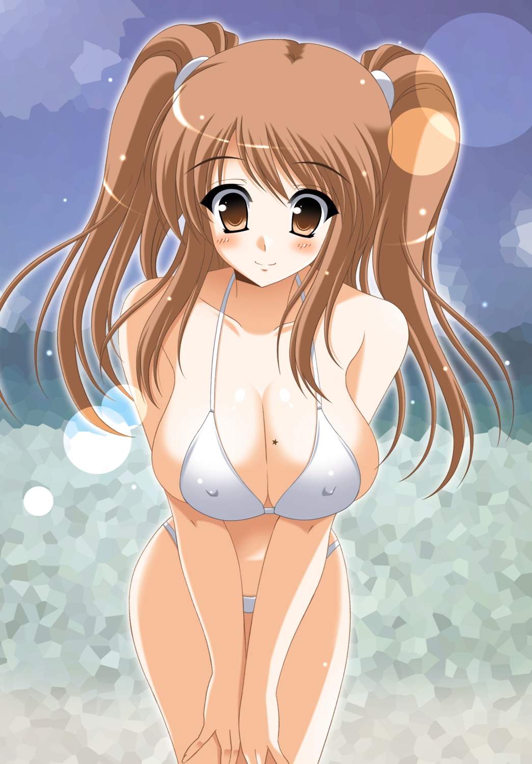 asahina_mikuru bikini cleavage erect_nipples oda_kenichi suzumiya_haruhi_no_yuuutsu swimsuits