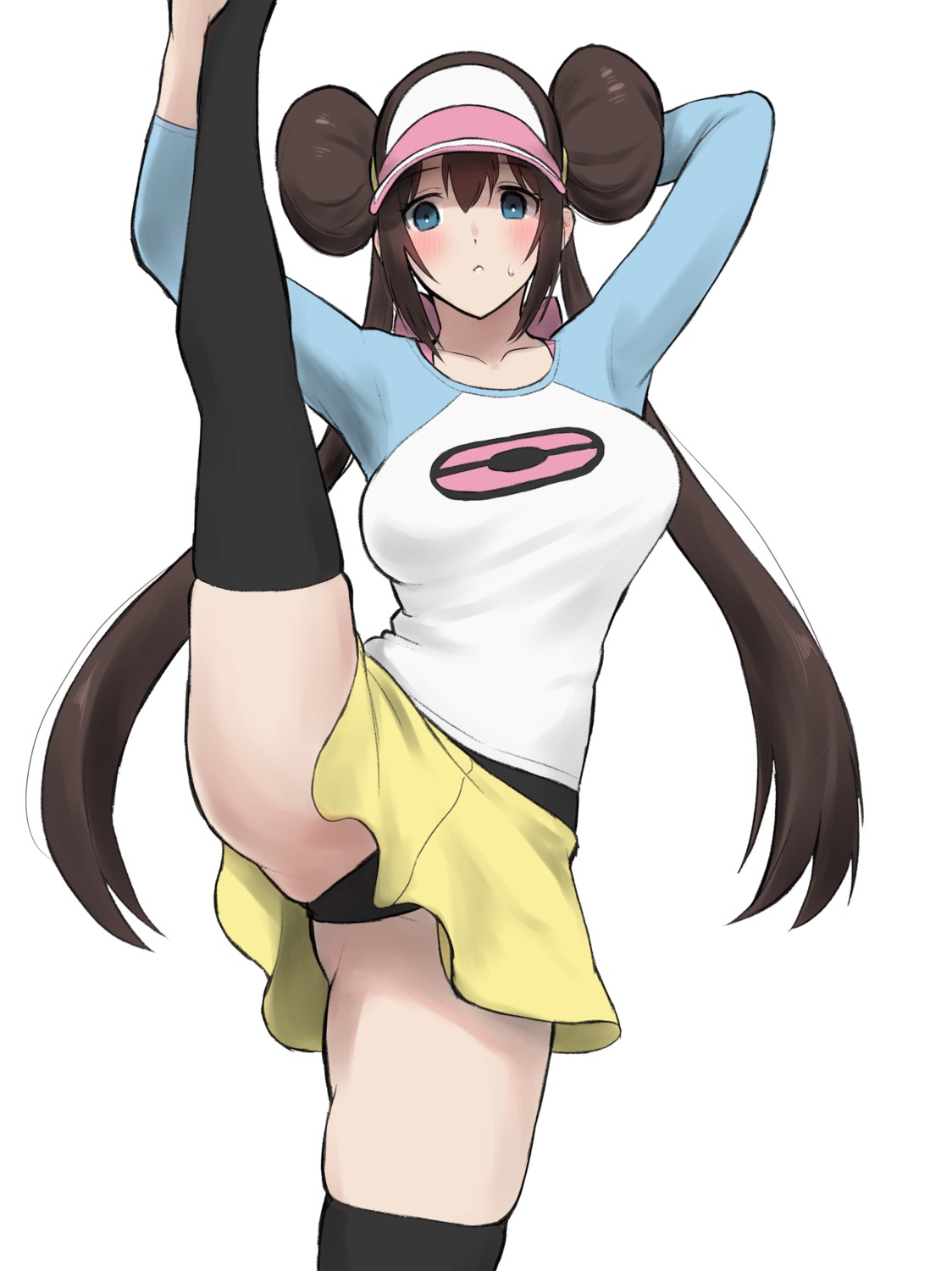 mei_(pokemon) nishikino_kee pantsu pokemon pokemon_b2w2 skirt_lift thighhighs