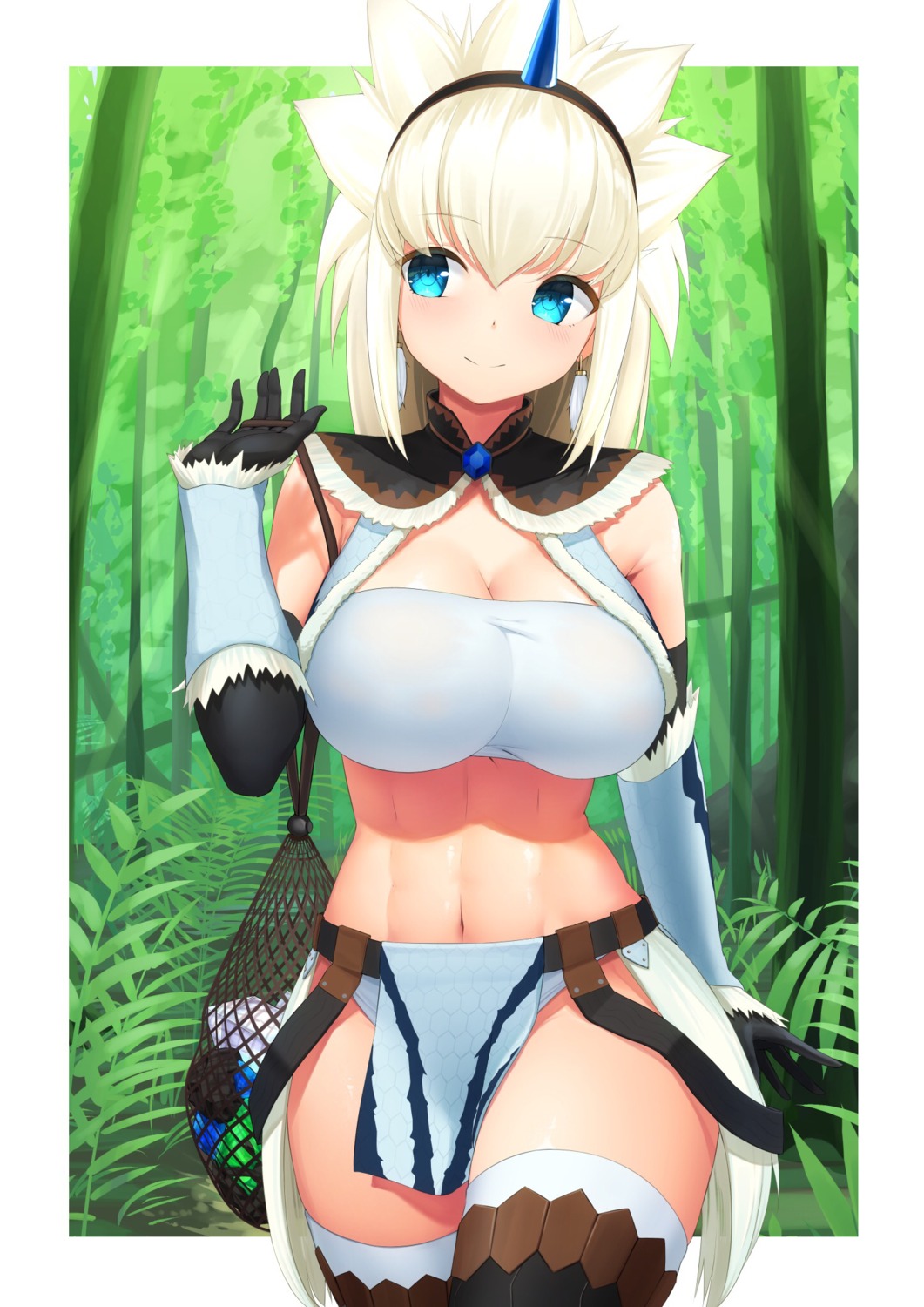 armor cleavage horns kirin monster_hunter no_bra stm_(setaku3) thighhighs