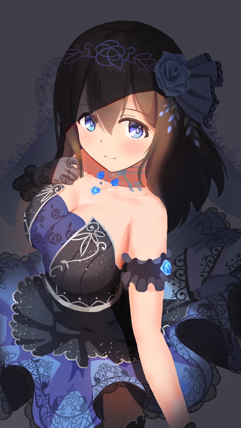 cleavage dress juu_p pantyhose sagisawa_fumika the_idolm@ster the_idolm@ster_cinderella_girls