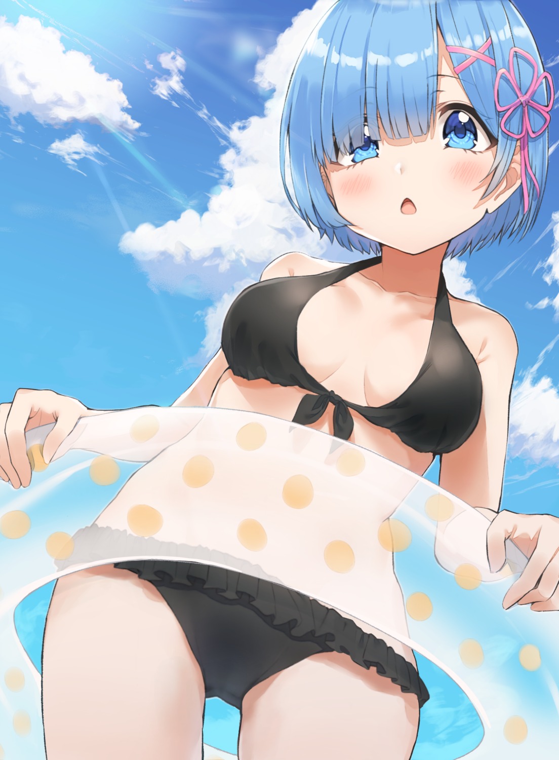 applepie_(12711019) bikini cleavage re_zero_kara_hajimeru_isekai_seikatsu rem_(re_zero) swimsuits