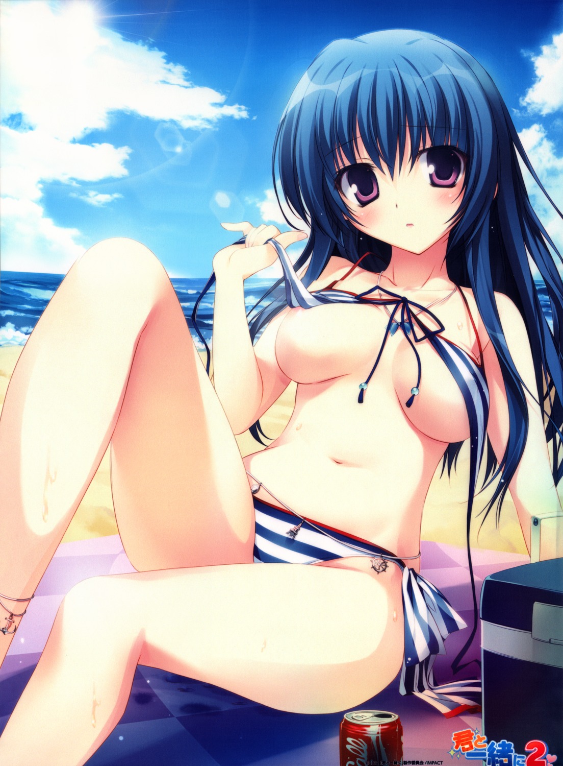 areola bikini gap karory kimi_to_issho_ni muranishi_miyuki swimsuits underboob undressing