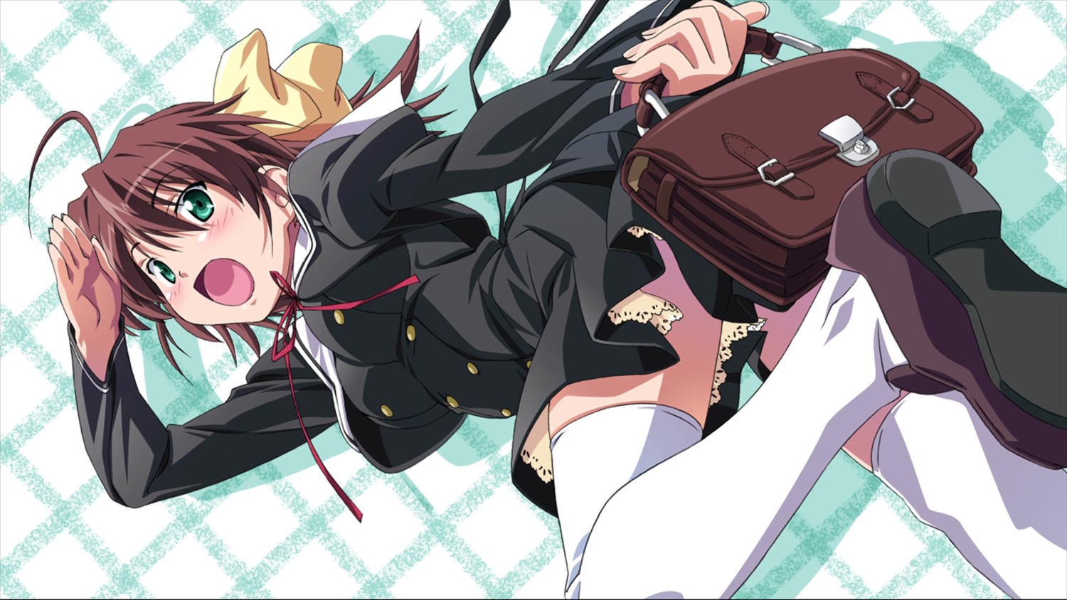 cap ef_~a_fairytale_of_the_two~ ef_~a_tale_of_memories~ endcard kuuchuu_yousai miyamura_miyako seifuku thighhighs wallpaper