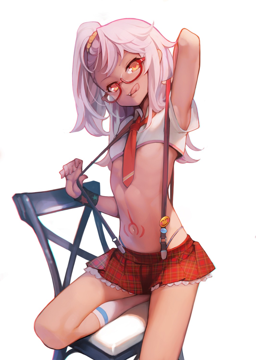 ataruman chloe_von_einzbern fate/kaleid_liner_prisma_illya fate/stay_night megane no_bra tattoo thong underboob