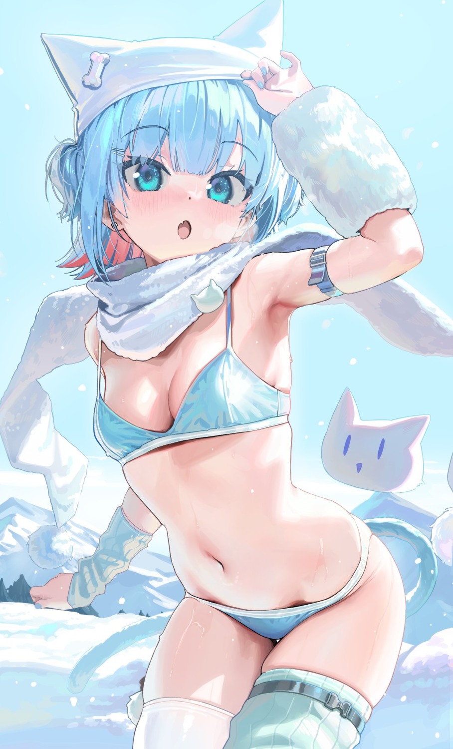 animal_ears bra garter kanzarin loli nekomimi pantsu tail thighhighs thong wet