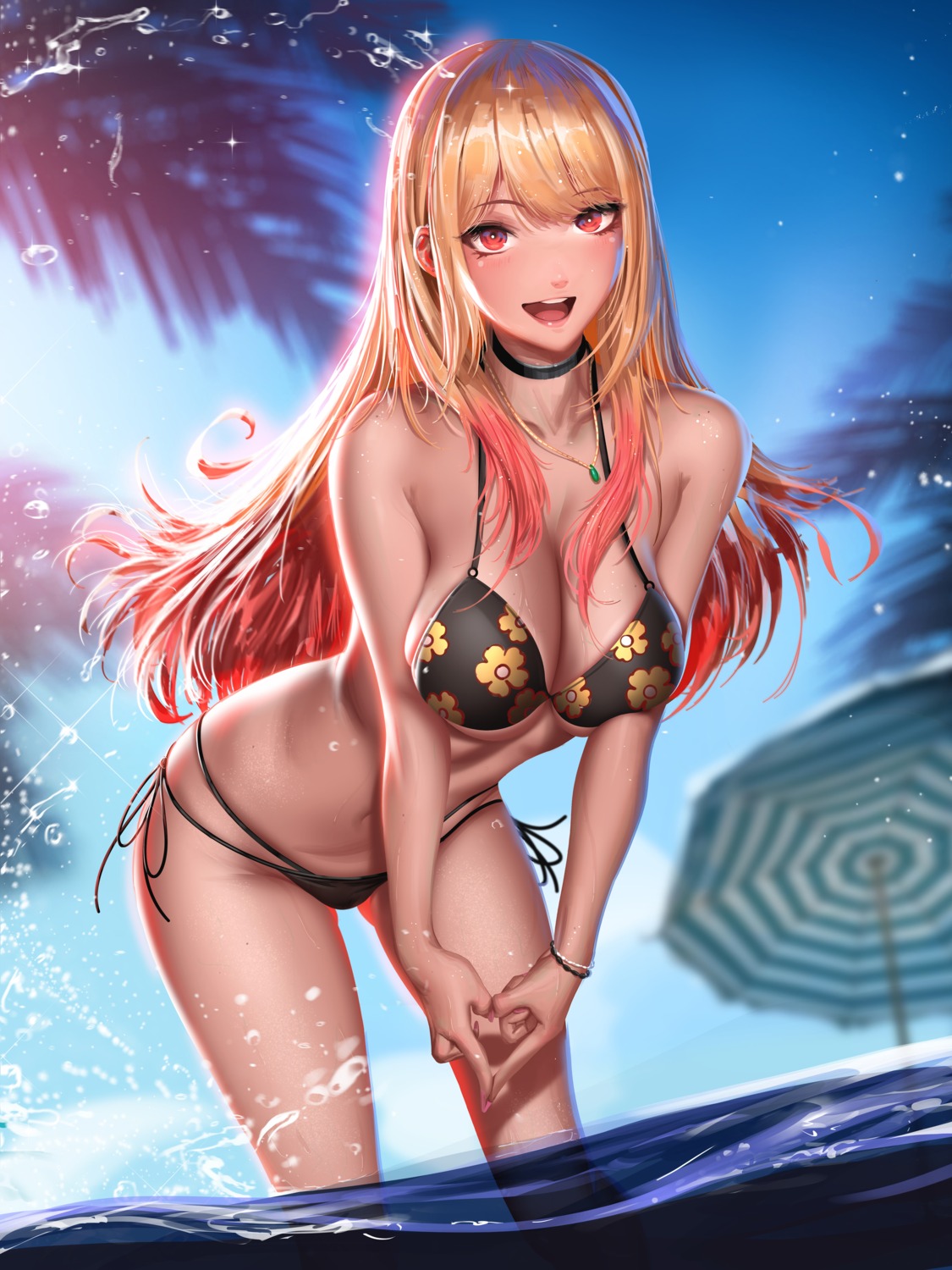 bikini cleavage kitagawa_marin liang_xing sono_bisque_doll_wa_koi_wo_suru swimsuits wet