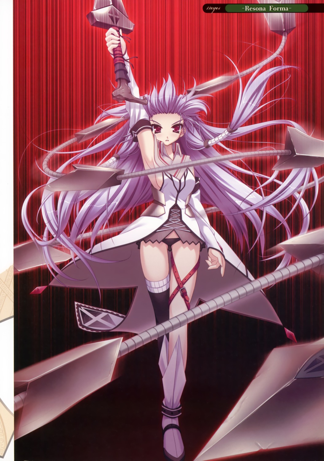 11eyes hayakawa_harui kurokishi_inwidia sword thighhighs