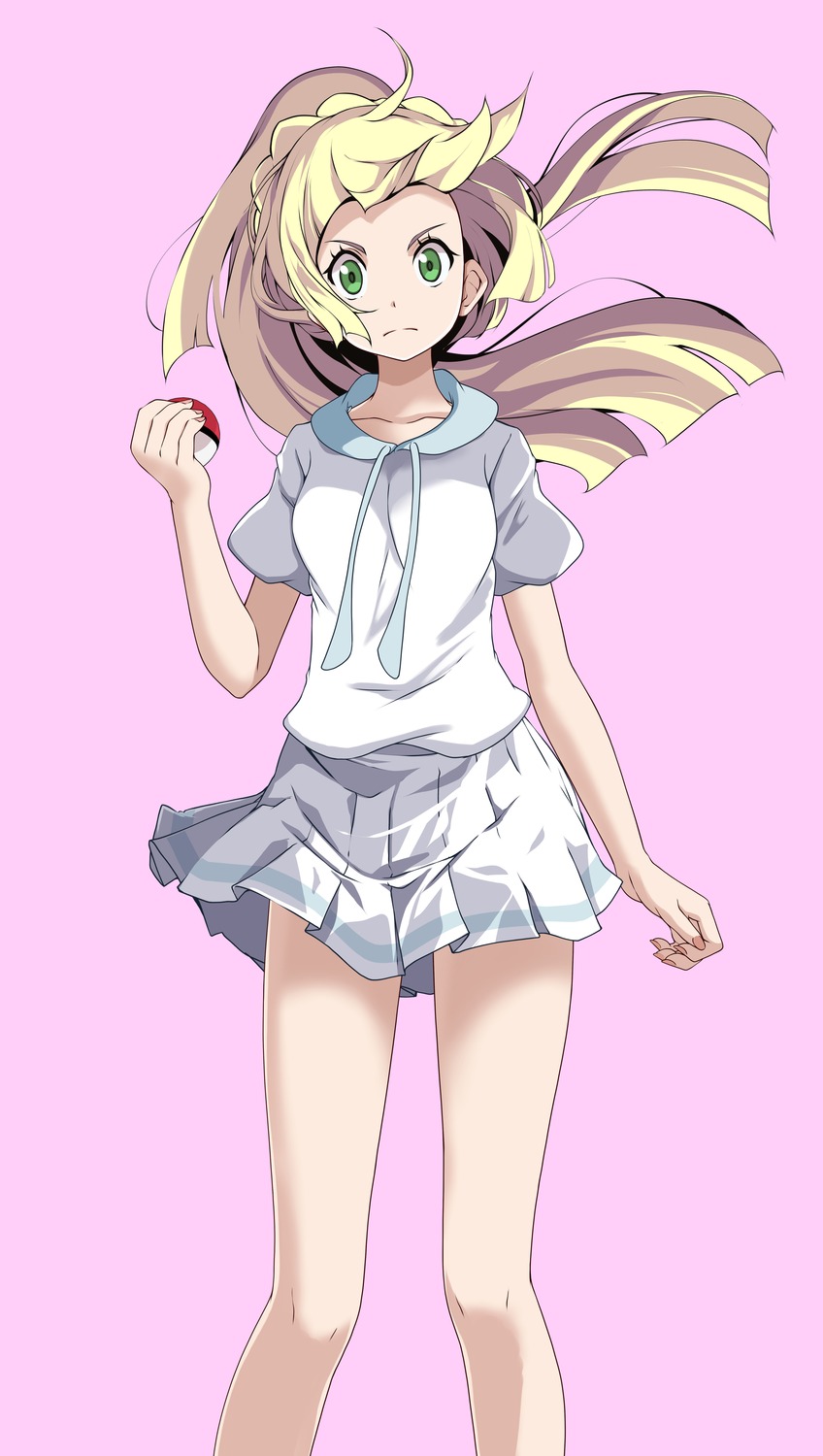 lillie_(pokemon) pokemon pokemon_sm pokemon_usum skirt_lift tsukishiro_saika