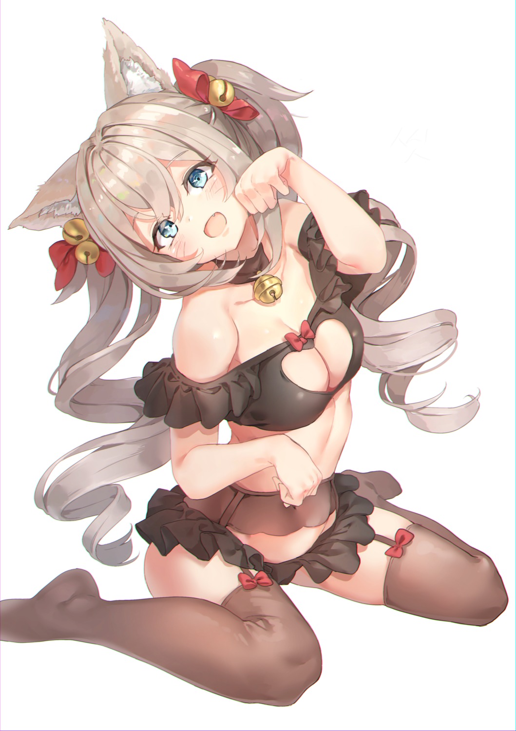 animal_ears barbara_(genshin_impact) bbeennoodle bra garter_belt genshin_impact pantsu stockings thighhighs