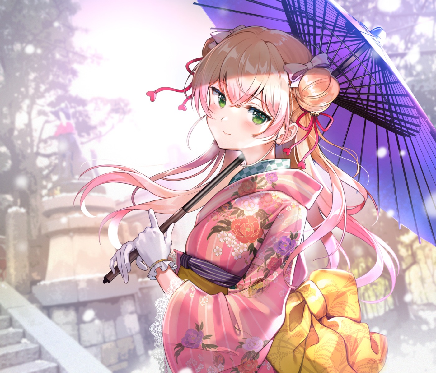 hololive kimono momosuzu_nene nishizawa_5mm umbrella