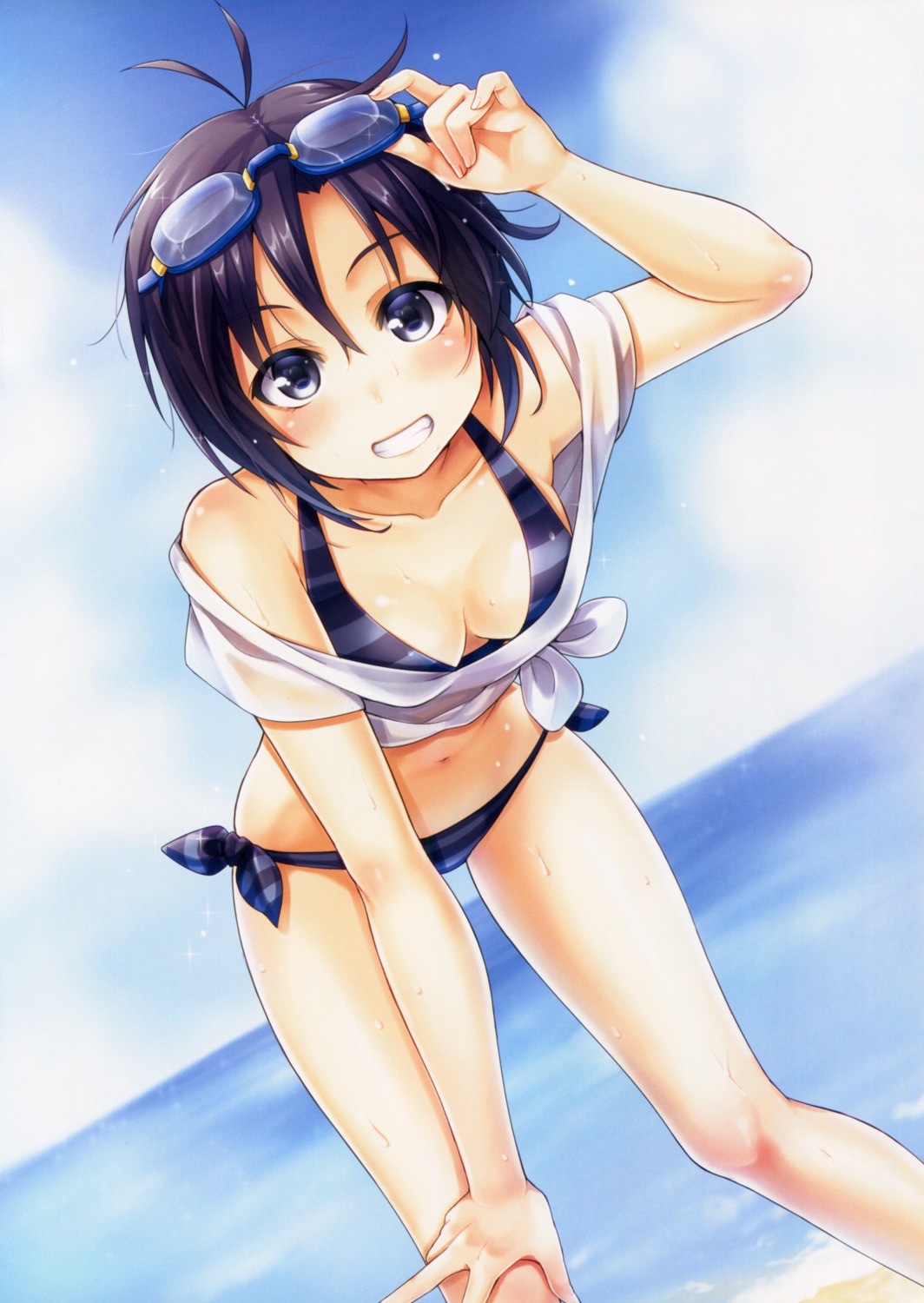 bikini cleavage k-ko kikuchi_makoto swimsuits the_idolm@ster