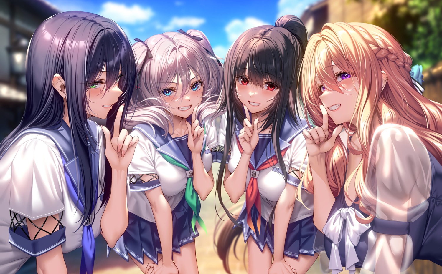 amakano_2+ azarashi_soft himiyama_rei jigokudani_sara kurohime_yuuhi piromizu see_through seifuku tsutamachi_chitose