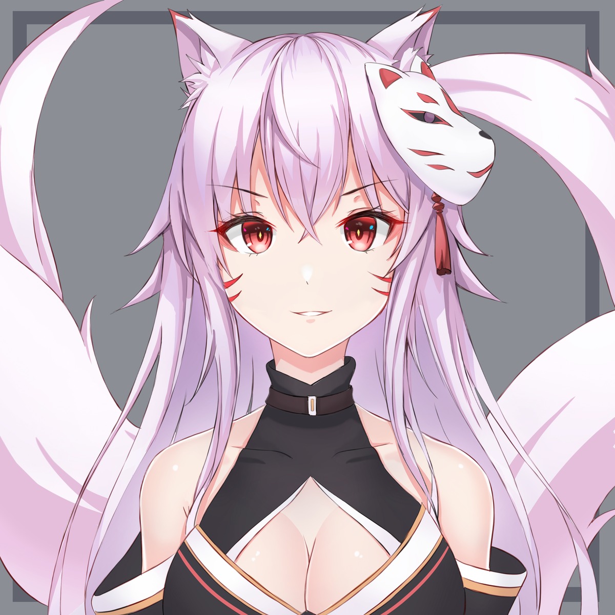 animal_ears cleavage kitsune neon_(hhs9444) tagme tail