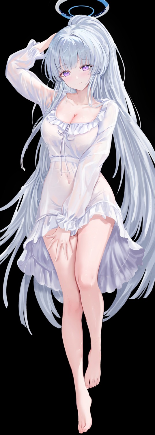 age_fx blue_archive halo pajama see_through ushio_noa